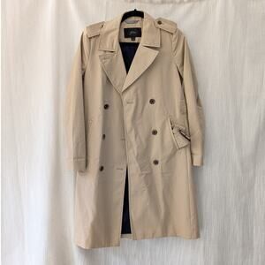 J.Crew New Icon Trench Classic Fit Cotton Double-breasted Coat, size 0